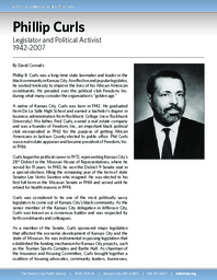 Biography of Phillip Curls (1942-2007), Legislator and Political Activist