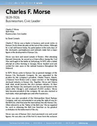 Biography of Charles F. Morse (1839-1926), Businessman and Civic Leader