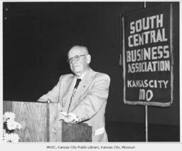 Alf M. Landon at Podium