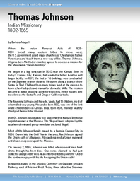 Biography of Thomas Johnson (1802-1865),  Methodist Minister and Missionary