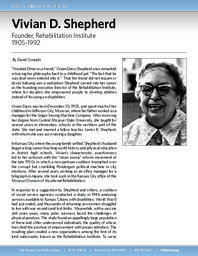 Biography of Vivian Shepherd (1905-1992), Founder of the Rehabilitation Institute