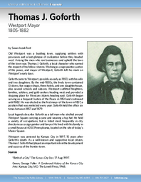 Biography of Thomas J. Goforth (1805-1882), Westport Mayor