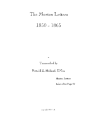 SC230 William M. Morton Family Papers Transcription and Index