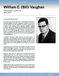 Biography of William E. (Bill) Vaughan  (1915-1977), Newspaper Columnist