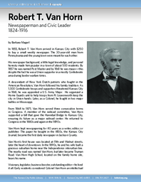 Biography of Robert Van Horn (1824-1916), Newspaperman and Civic Leader