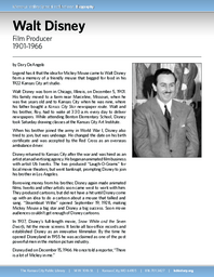 Biography of Walt Disney (1901-1966), Film Producer