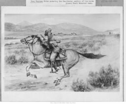 Painting of Pony Express Rider