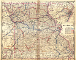 Railroad and Township Map of Missouri