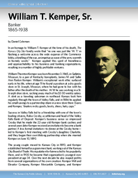 Biography of William T. Kemper, Sr. (1865-1938), Banker