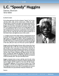 Biography of L.C. "Speedy" Huggins (1913-1999),  Dancer and Musician