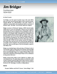 Biography of Jim Bridger (1804-1881), Frontiersman