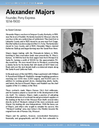 Biography of Alexander Majors (1814-1900), Pony Express Founder