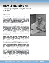 Biography of Harold Holliday Sr. (1918-1985), Lawyer, Legislator, and Civil Rights Activist