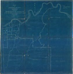 Map of Jackson County, Missouri Showing Representative Districts as Established by Jackson County Court