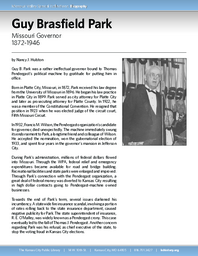 Biography of Guy Brasfield Park (1872-1946), Missouri Governor