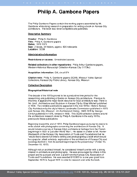 SC99 Philip A. Gambone Papers Finding Aid