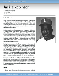 Biography of Jackie Robinson (1919-1972), Baseball Player