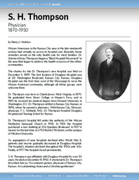 Biography of S. H. Thompson (1870-1950), M.D., Physician