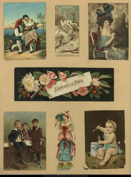 Advertising Card Scrapbook Page 58 with Women and Children