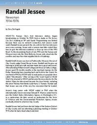 Biography of Randall Jessee (1914-1976),  Newsman