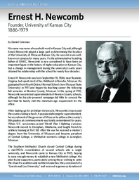 Biography of Ernest H. Newcomb (1886-1979), Founder of the University of Kansas City