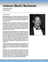 Biography of Junious "Buck" Buchanan (1940-1992), Football Player