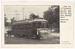 Seeing Kansas City Street Car Postcard