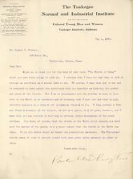 Booker T. Washington Letter