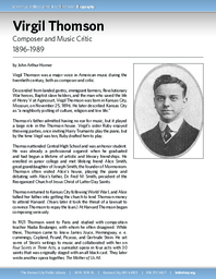 Biography of Virgil Thomson (1896-1989), Composer and Music Critic