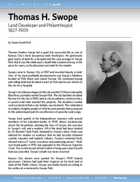 Biography of Thomas H. Swope (1827-1909), Land Developer and Philanthropist