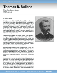 Biography of Thomas Bullene (1828-1894),  Merchant and Mayor