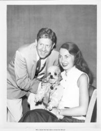 Rudy Vallee, Unidentified Woman, and Dog