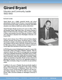 Biography of Girard Bryant (1905-1993), Educator and Community Leader