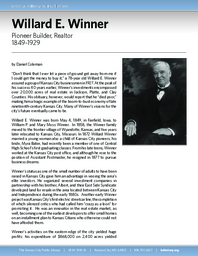 Biography of Willard E. Winner (1849-1929), Pioneer Builder, and Realtor