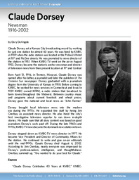 Biography of Claude Dorsey (1916-2002), Newsman