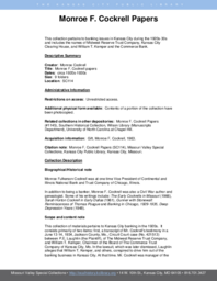 SC114 Monroe F. Cockrell Papers Finding Aid