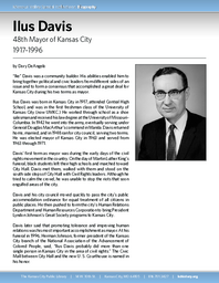 Biography of Ilus W. Davis (1917-1996), 48th Mayor of Kansas City