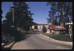 Old Maintenance Building and Miller-Nichols Library at UMKC