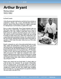 Biography of Arthur Bryant (1902-1982), Founder of Arthur Bryant's Barbecue