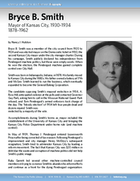 Biography of Bryce B. Smith (1878-1962), Mayor of Kansas City, 1930-1934