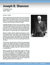 Biography of Joseph B. Shannon (1867-1943), Congressman