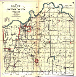 1934 Road Map of Jackson County, Missouri