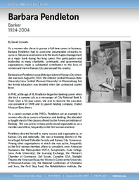 Biography of Barbara Pendleton (1924-2004), Banker