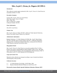 SC199-1 Mrs. Loyd C. Owen, Jr. Papers Finding Aid