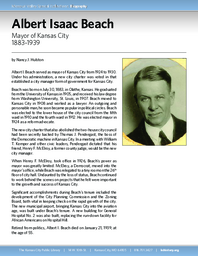 Biography of Albert Isaac Beach (1883-1939), Mayor of Kansas City (1924-1930)