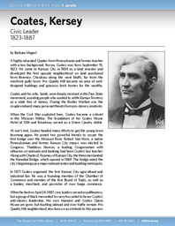 Biography of Kersey Coates (1823-1887), Civic Leader