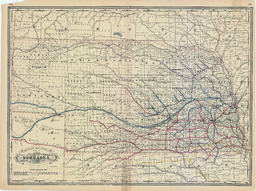 Railroad and County Map of Nebraska