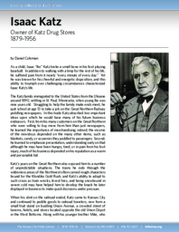 Biography of Isaac Katz (1879-1956), Owner of Katz Drug Stores