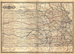 Railroad and County Map of Kansas