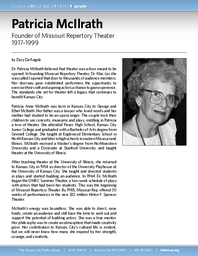 Biography of Patricia McIlrath (1917-1999), Founder of the Missouri Repertory Theater